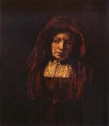 REMBRANDT Harmenszoon van Rijn Portrait of an Old Woman painting